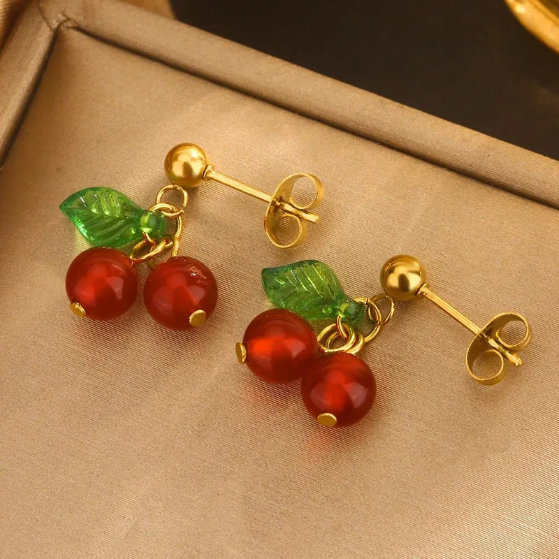 Aretes Cerezas Colgantes